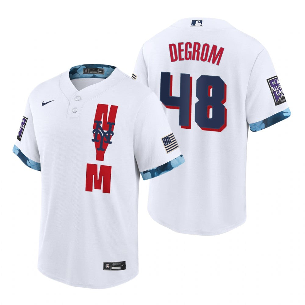 Mens New York Mets #48 Jacob DeGrom Baseball Jersey