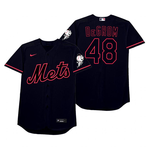 Mens New York Mets #48 Jacob DeGrom Baseball Jersey