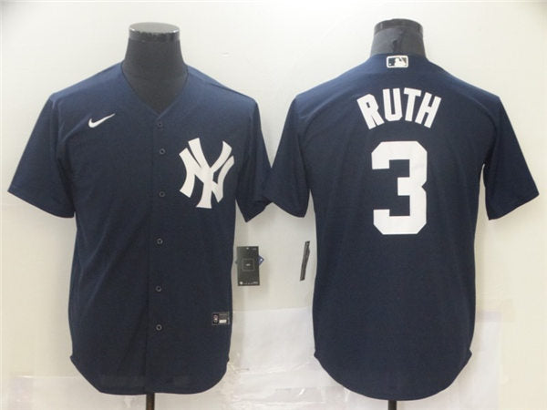 Men's New York Yankees #3 Babe Ruth Baseball Jersey