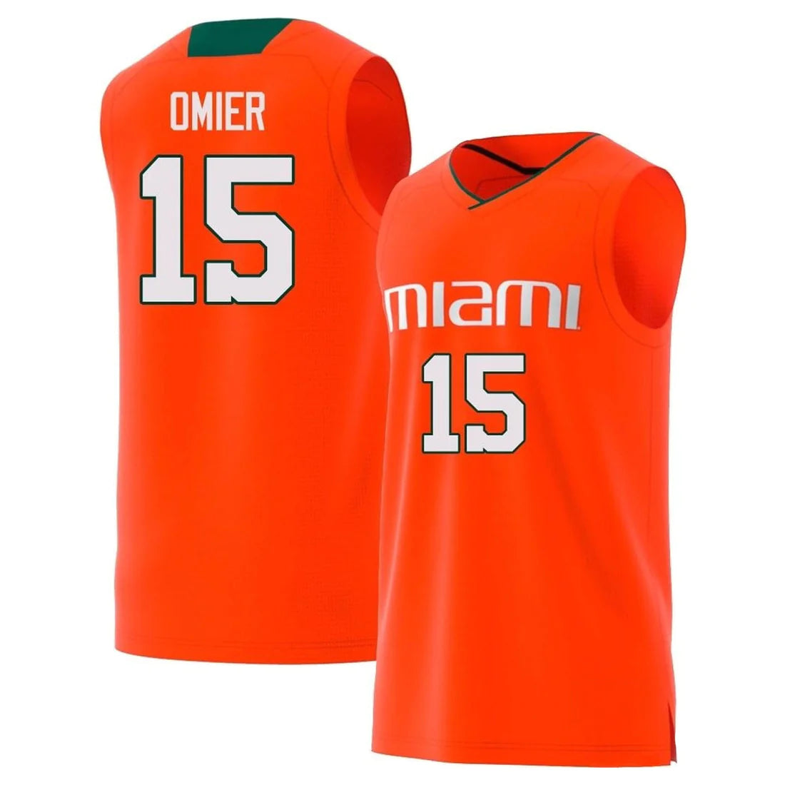 Men's #15 Norchad Omier Miami Hurricanes College Basketball Jersey