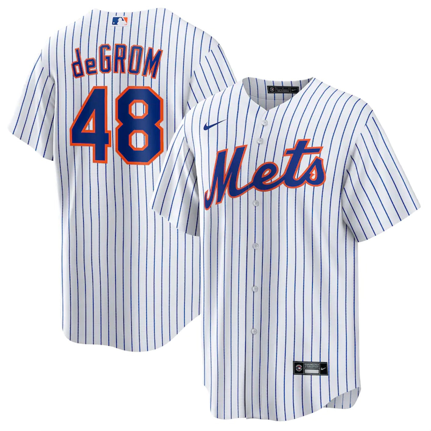 Mens New York Mets #48 Jacob DeGrom Baseball Jersey