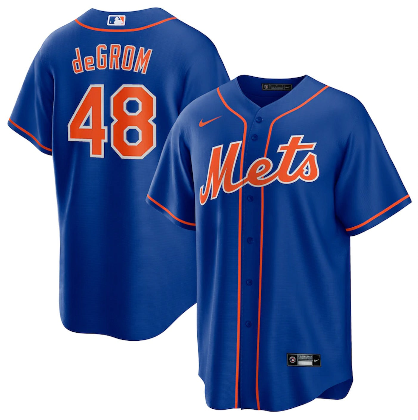 Mens New York Mets #48 Jacob DeGrom Baseball Jersey