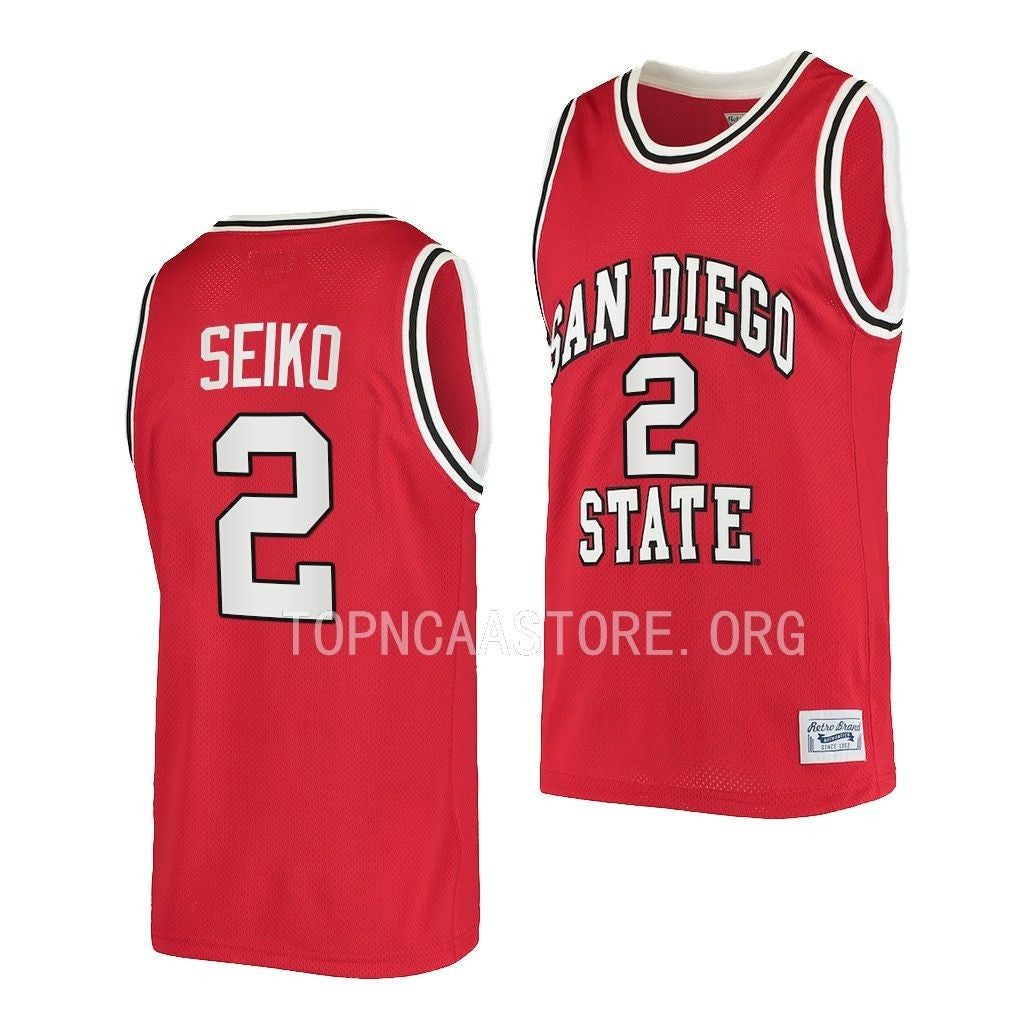 Men's #2 Adam Seiko San Diego State College Basketball Jersey