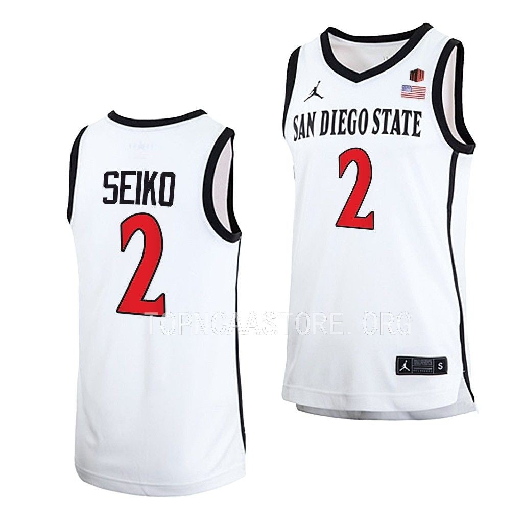 Men's #2 Adam Seiko San Diego State College Basketball Jersey