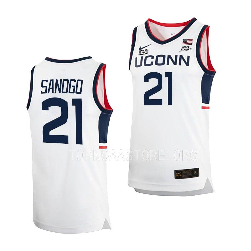 Men's #21 Adama Sanogo UConn Huskies College Basketball Jersey