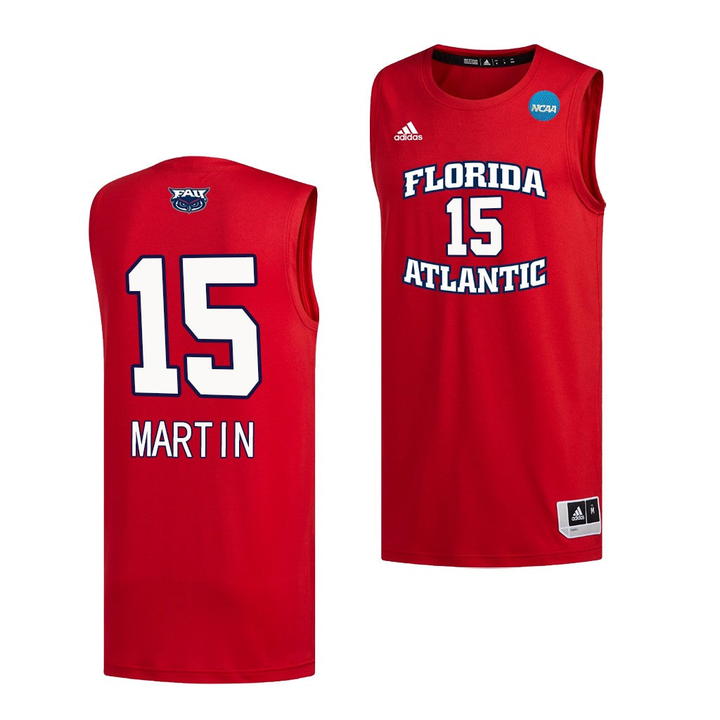 Men's #15 Alijah Martin Florida Atlantic University Basketball Jersey
