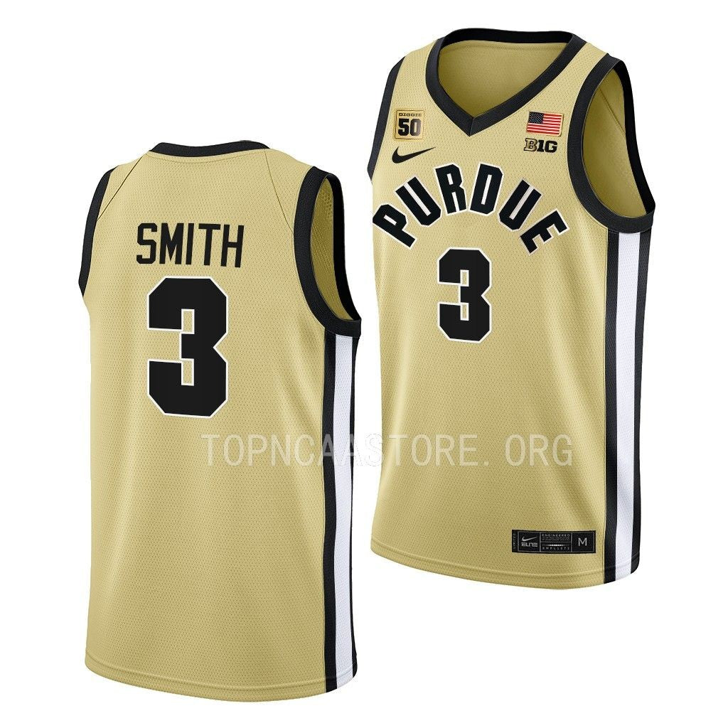 Men's #3 Braden Smith Purdue Boilermakers College Basketball Jersey