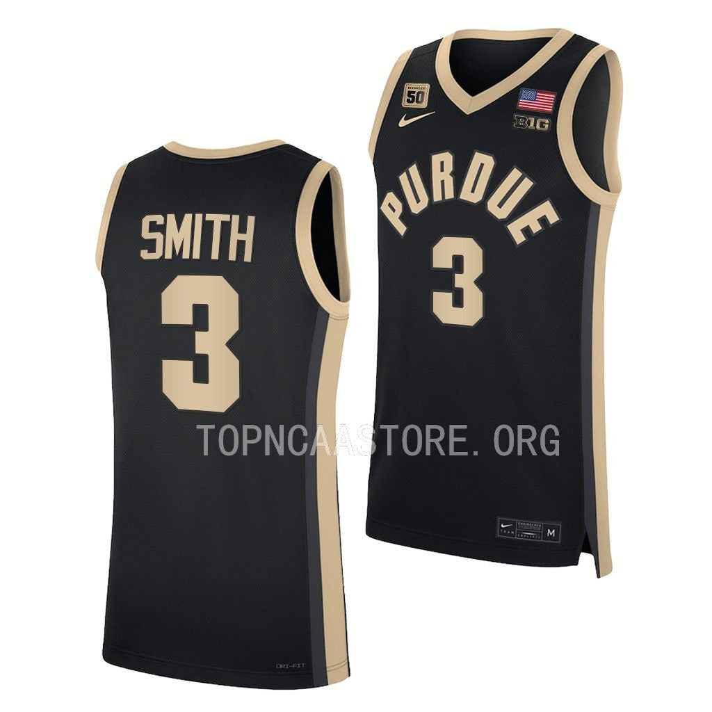 Men's #3 Braden Smith Purdue Boilermakers College Basketball Jersey