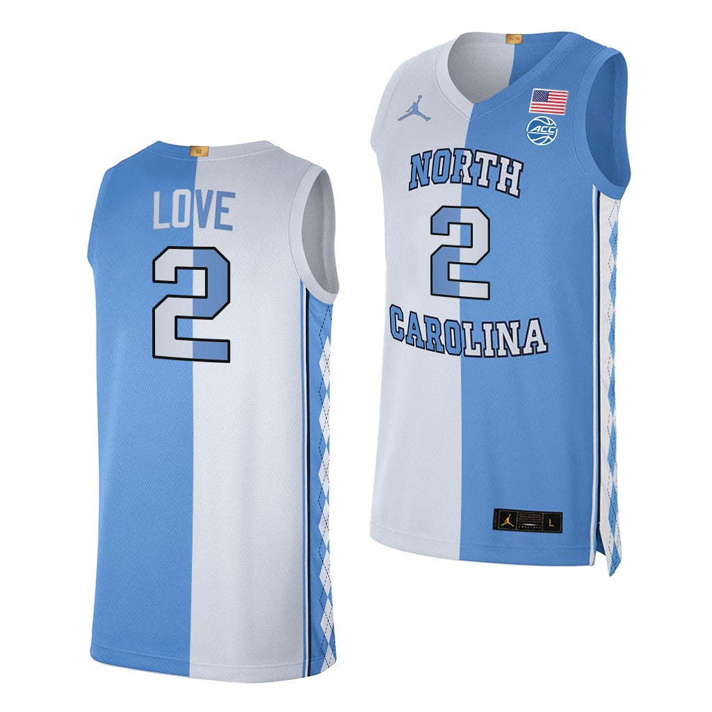 Men's #2 Caleb Love North Carolina Tar Heels College Basketball Jersey