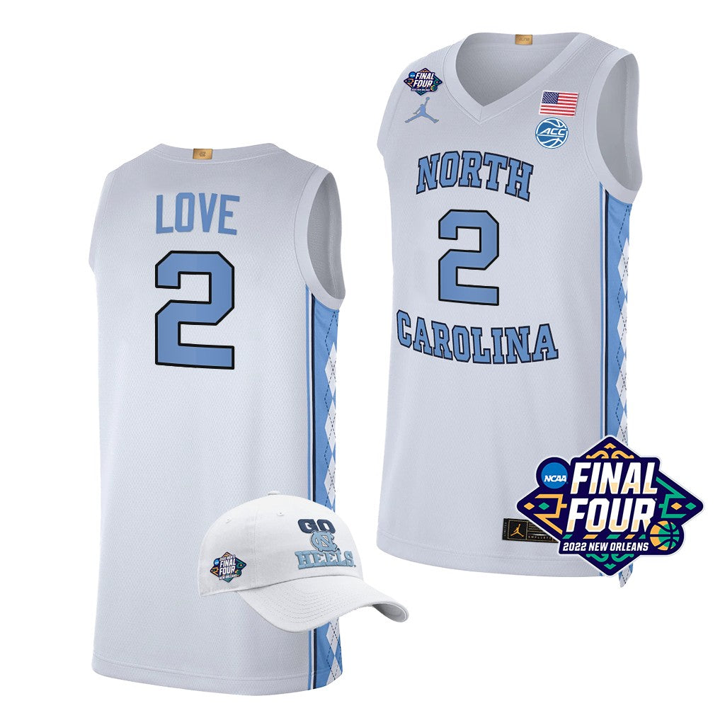 Men's #2 Caleb Love North Carolina Tar Heels College Basketball Jersey