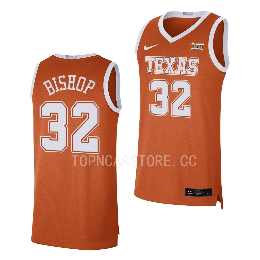 Men's #32 Christian Bishop Texas Longhorns College Basketball Jersey