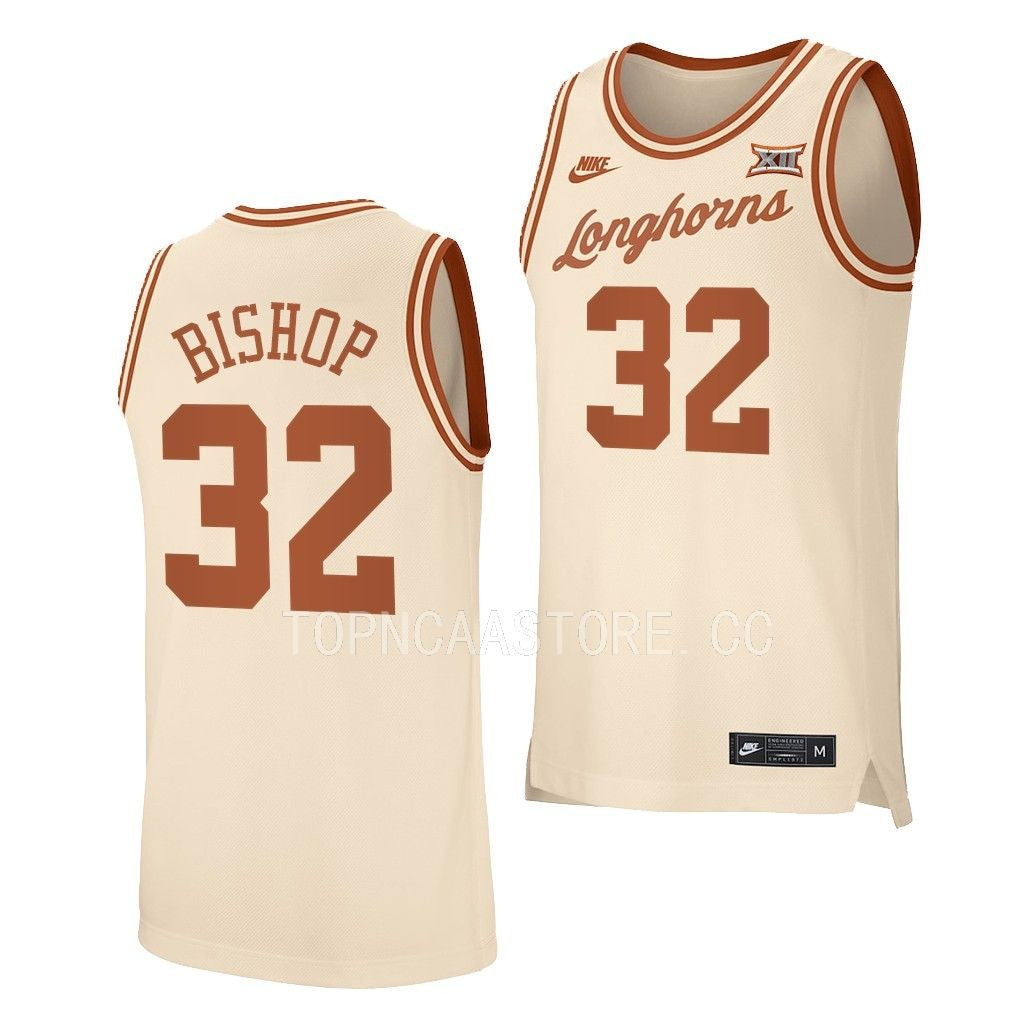 Men's #32 Christian Bishop Texas Longhorns College Basketball Jersey