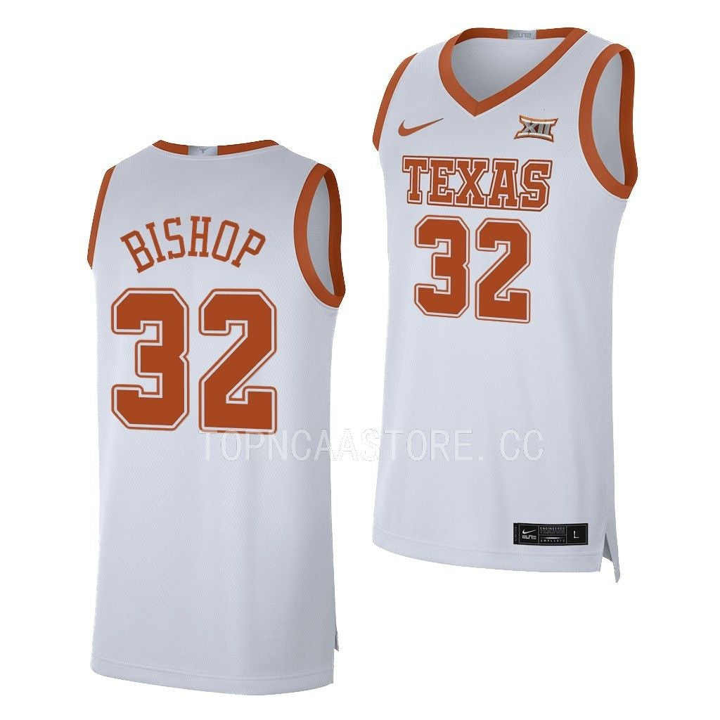 Men's #32 Christian Bishop Texas Longhorns College Basketball Jersey