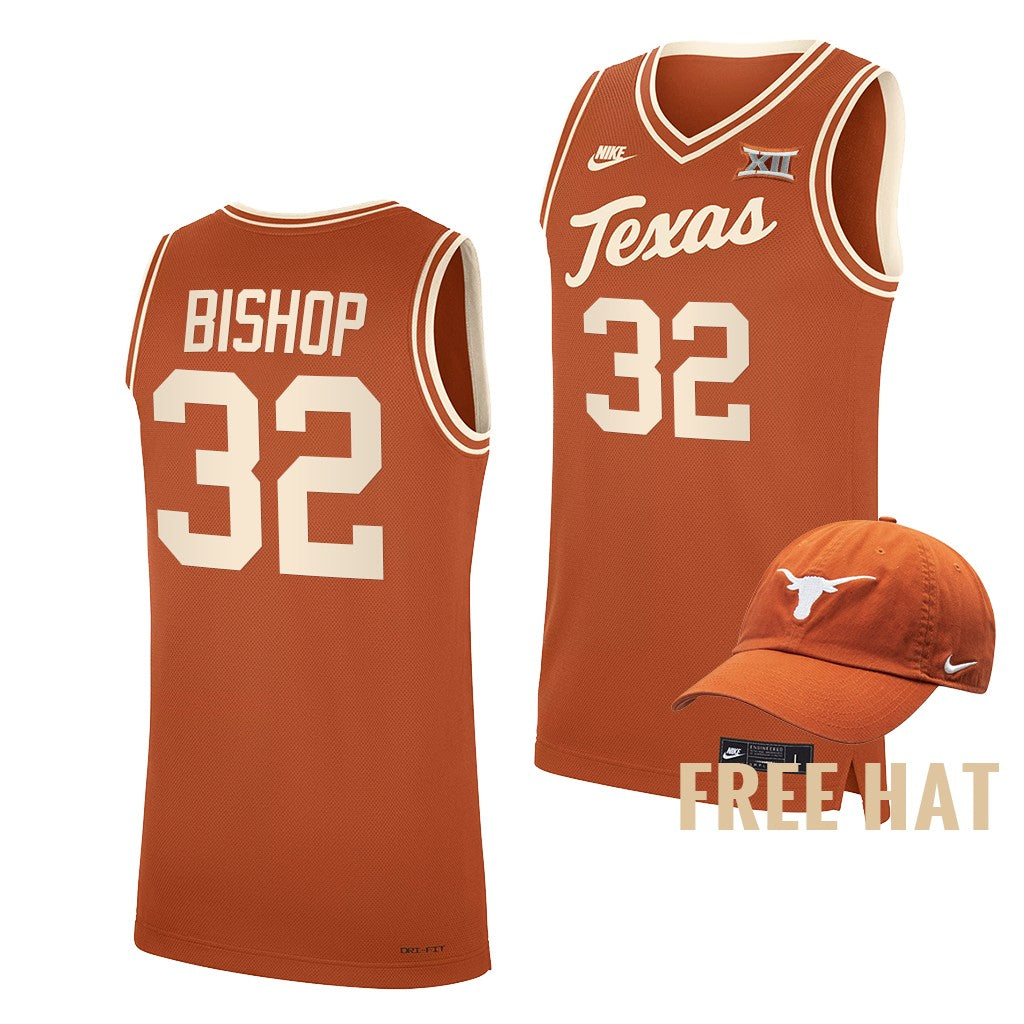 Men's #32 Christian Bishop Texas Longhorns College Basketball Jersey