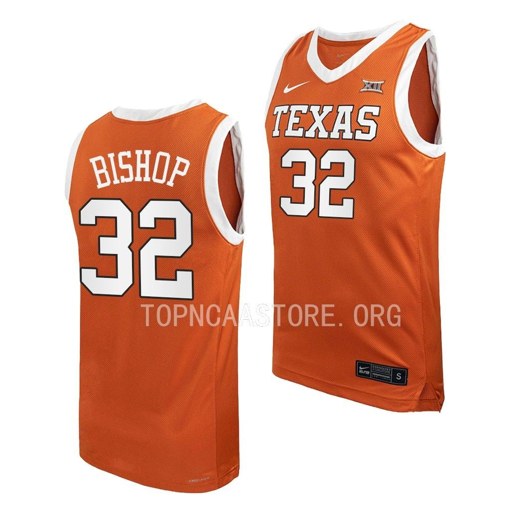 Men's #32 Christian Bishop Texas Longhorns College Basketball Jersey