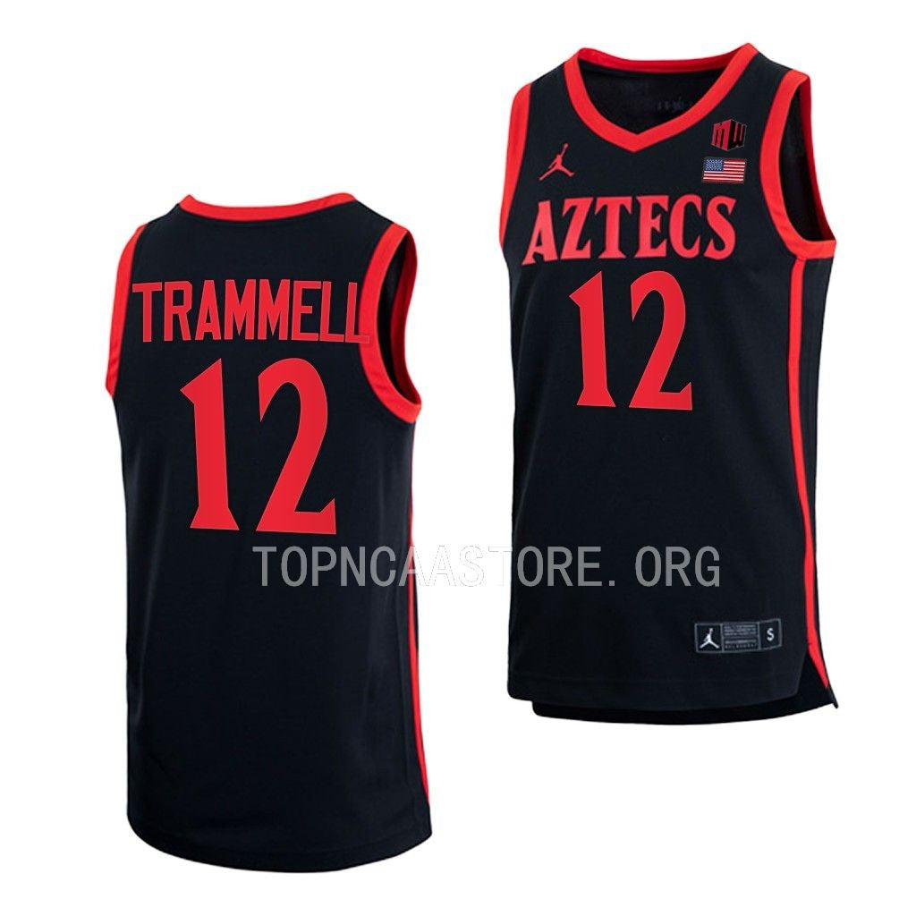 Men's #12 Darrion Trammell San Diego State College Basketball Jersey