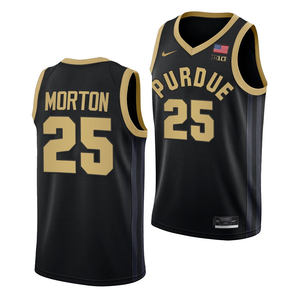 Men's #25 Ethan Morton Purdue Boilermakers College Basketball Jersey