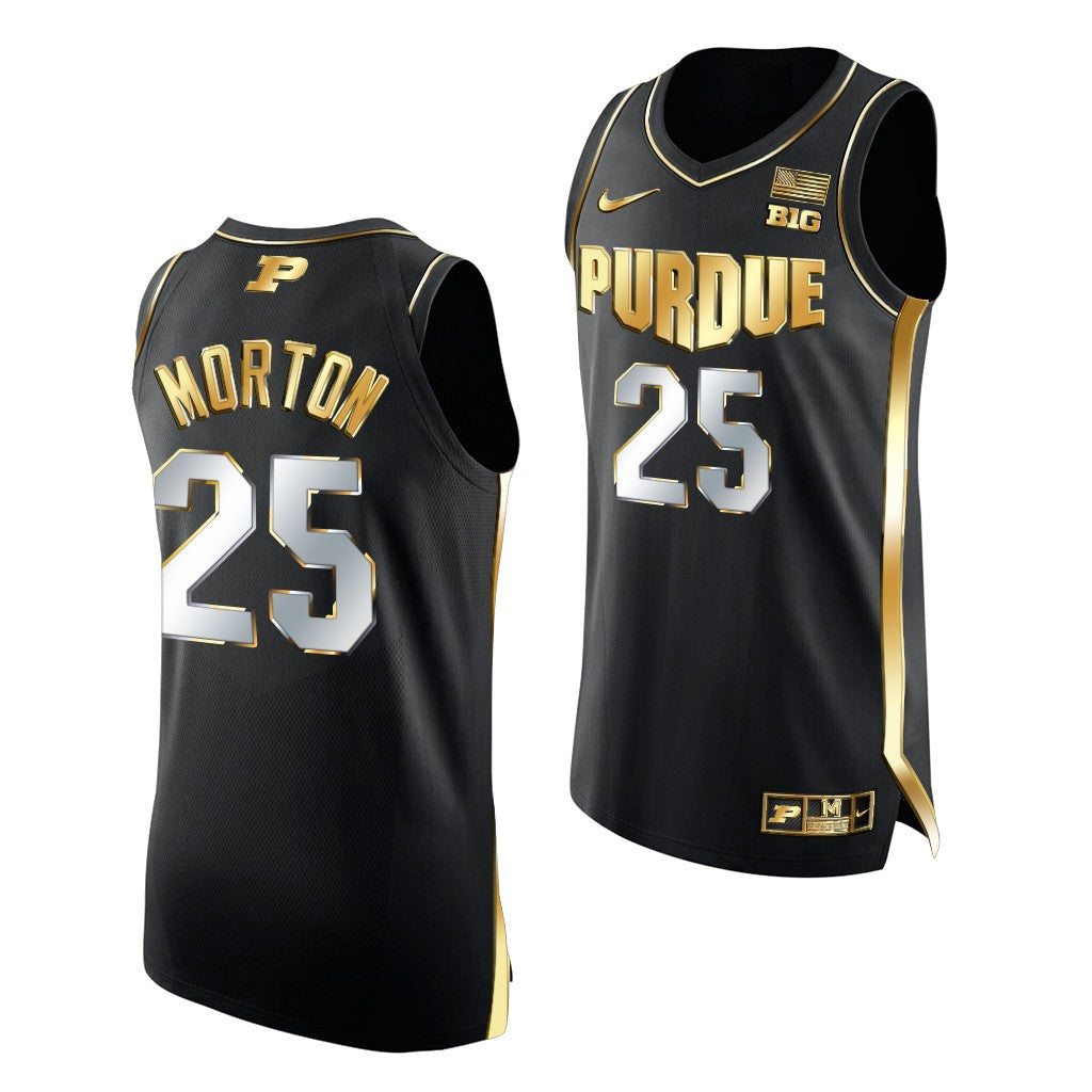 Men's #25 Ethan Morton Purdue Boilermakers College Basketball Jersey