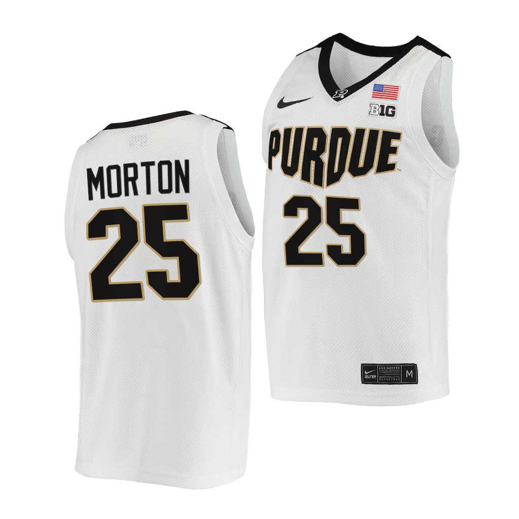 Men's #25 Ethan Morton Purdue Boilermakers College Basketball Jersey