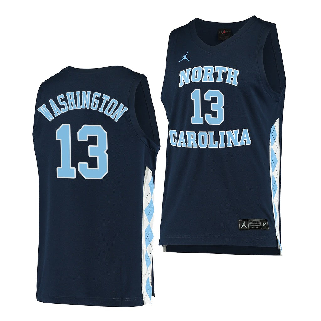 Men's #13 Jalen Washington North Carolina Tar Heels College Basketball Jersey