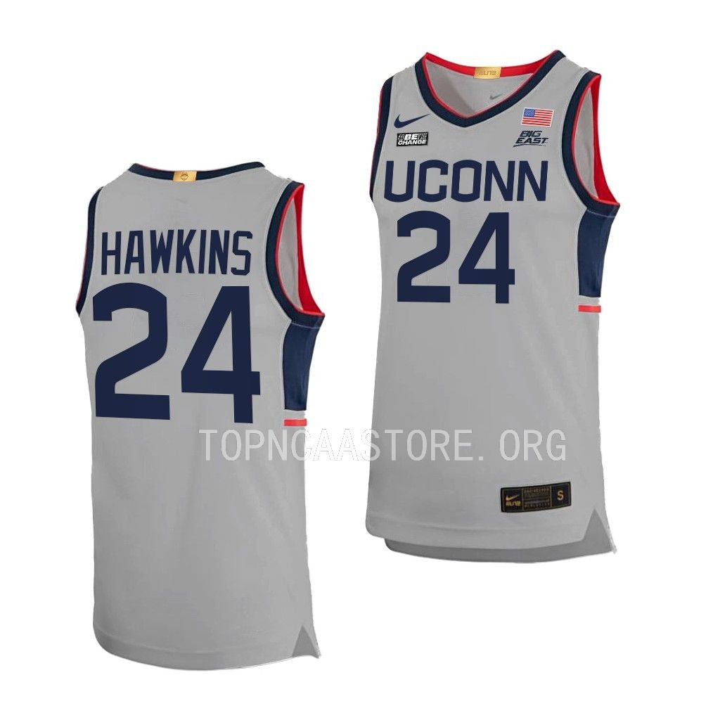 Men's #24 Jordan Hawkins UConn Huskies College Basketball Jersey