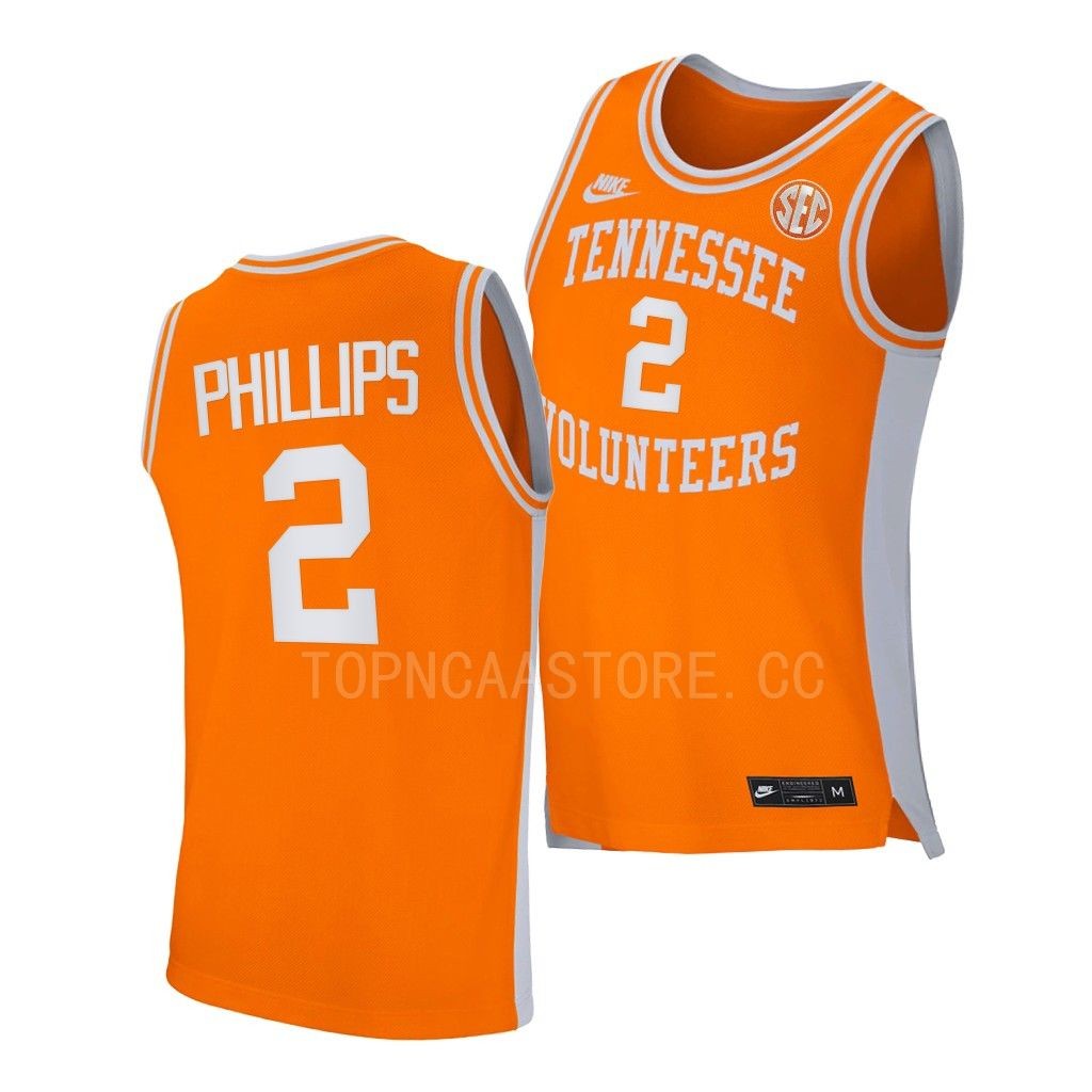 Men's #2 Julian Phillips Tennessee Volunteers College Basketball Jersey