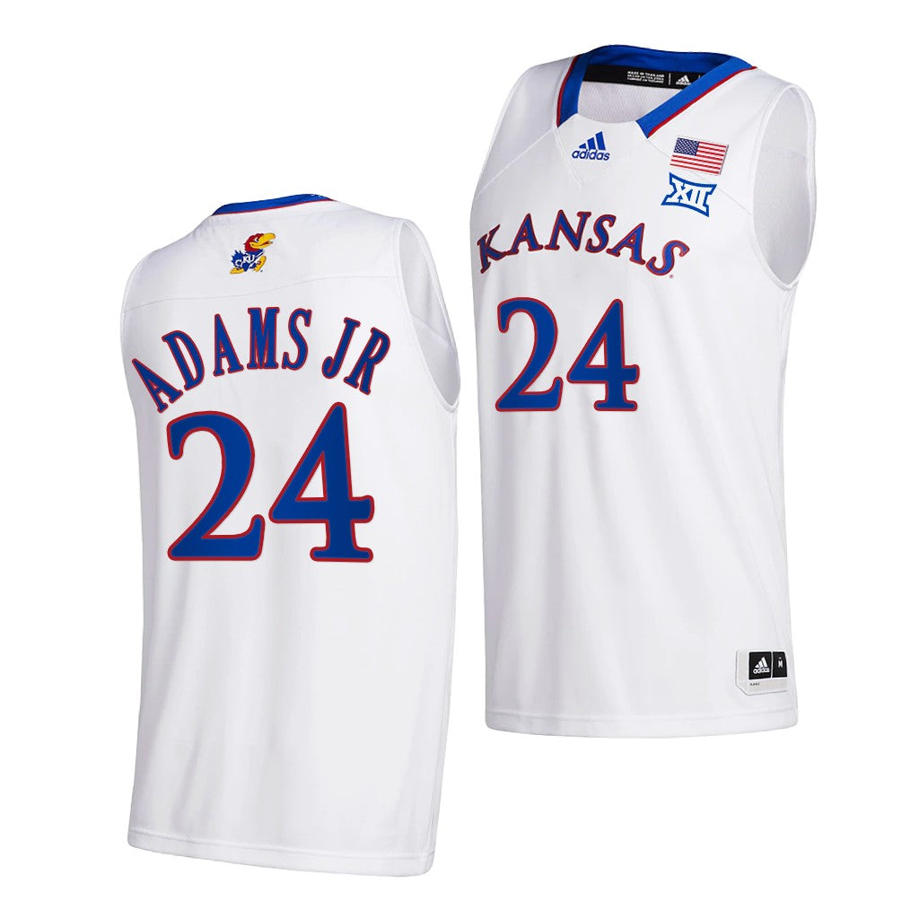 Men's #24 K.J. Adams Jr. Kansas Jayhawks College Basketball Jersey