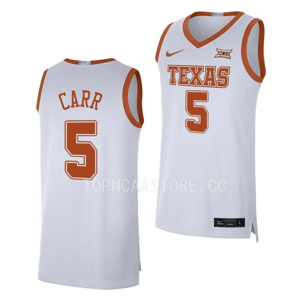 Men's #5 Marcus Carr Texas Longhorns College Basketball Jersey