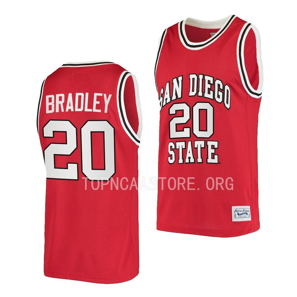 Men's #20 Matt Bradley San Diego State College Basketball Jersey