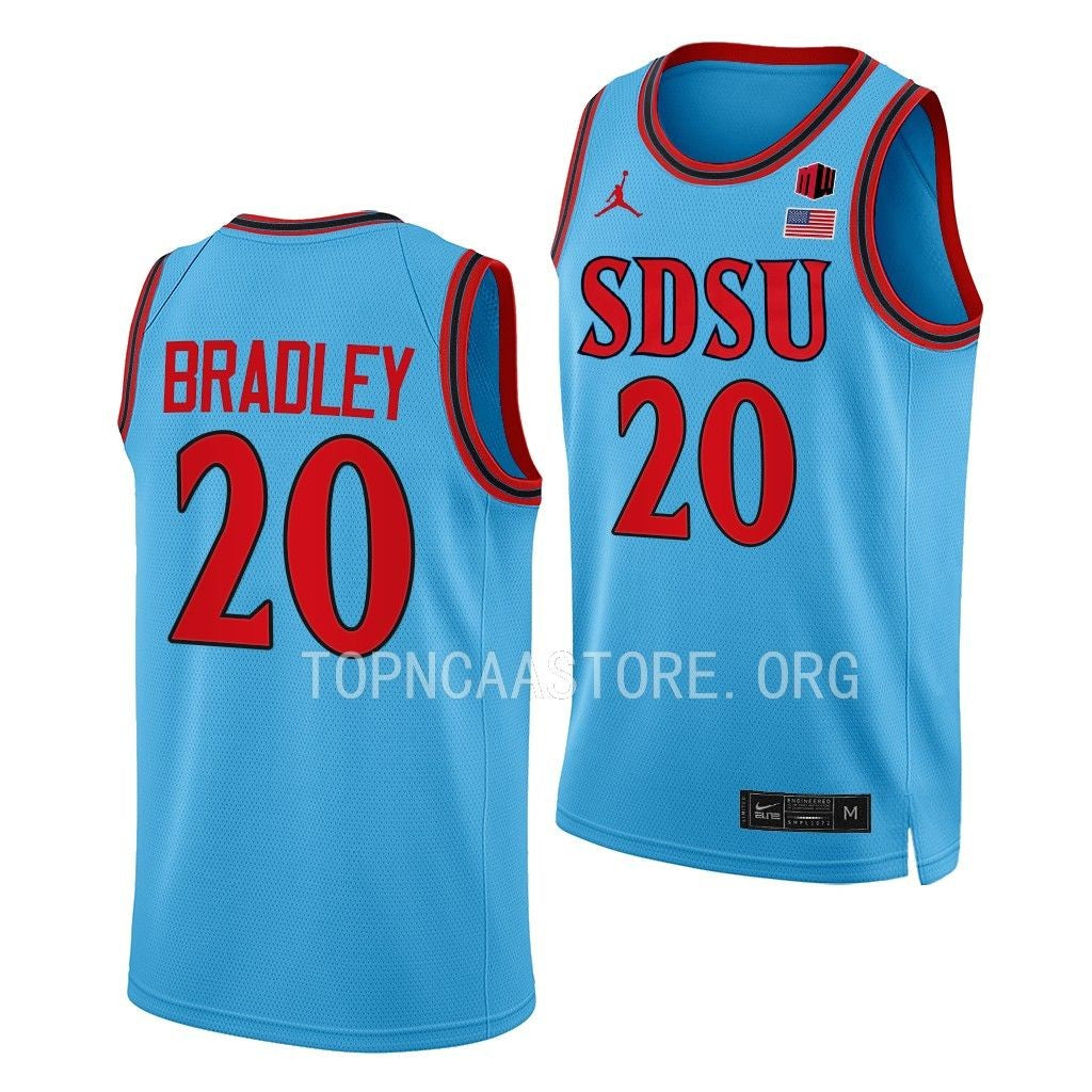 Men's #20 Matt Bradley San Diego State College Basketball Jersey