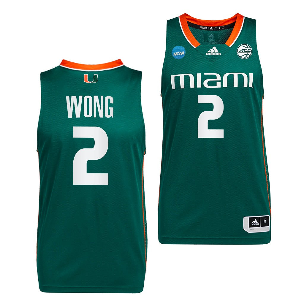 Men's #2 Isaiah Wong Miami Hurricanes College Basketball Jersey