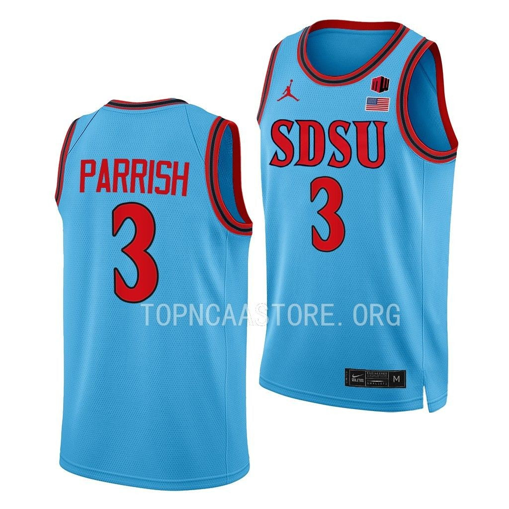 Men's #3 Micah Parrish San Diego State College Basketball Jersey