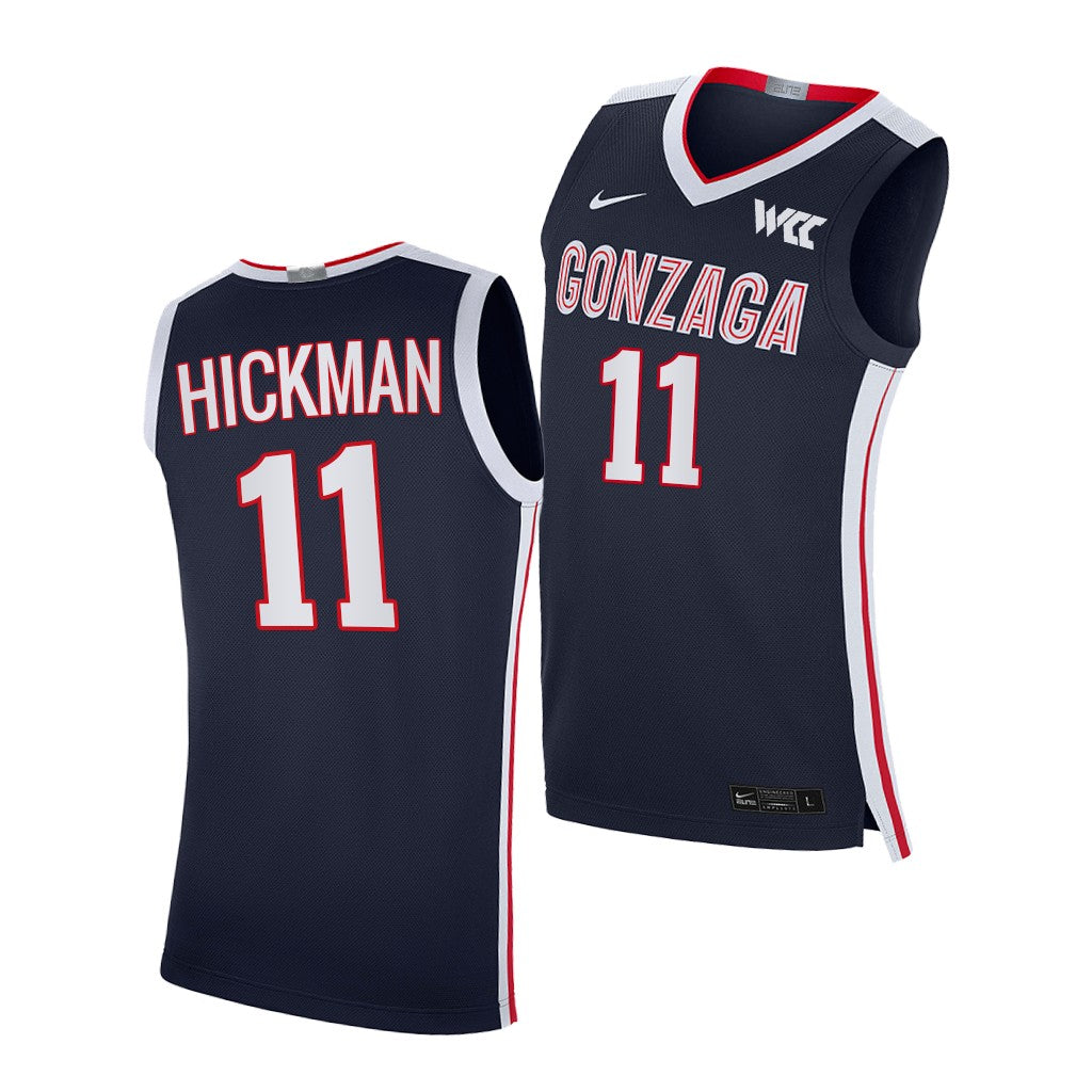 Men's #11 Nolan Hickman Gonzaga Bulldogs College Basketball Jersey