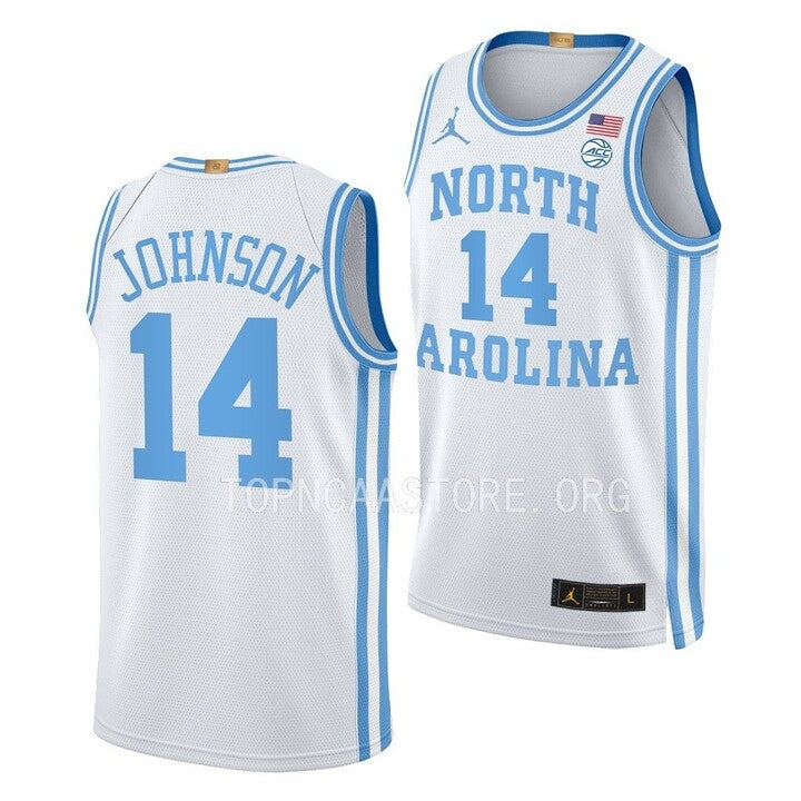 Men's #14 Puff Johnson North Carolina Tar Heels College Basketball Jersey