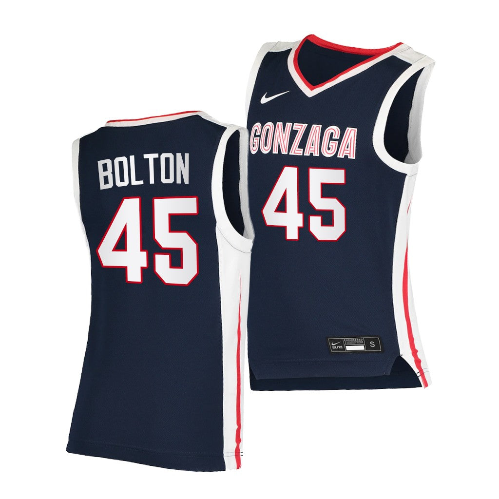 Men's #45 Rasir Bolton Gonzaga Bulldogs College Basketball Jersey