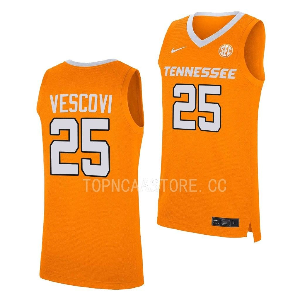 Men's #25 Santiago Vescovi Tennessee Volunteers College Basketball Jersey