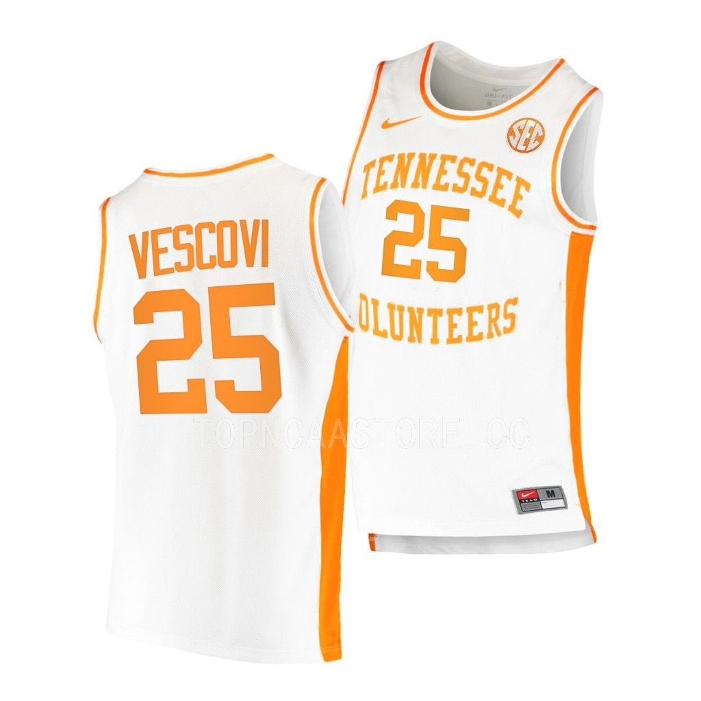 Men's #25 Santiago Vescovi Tennessee Volunteers College Basketball Jersey