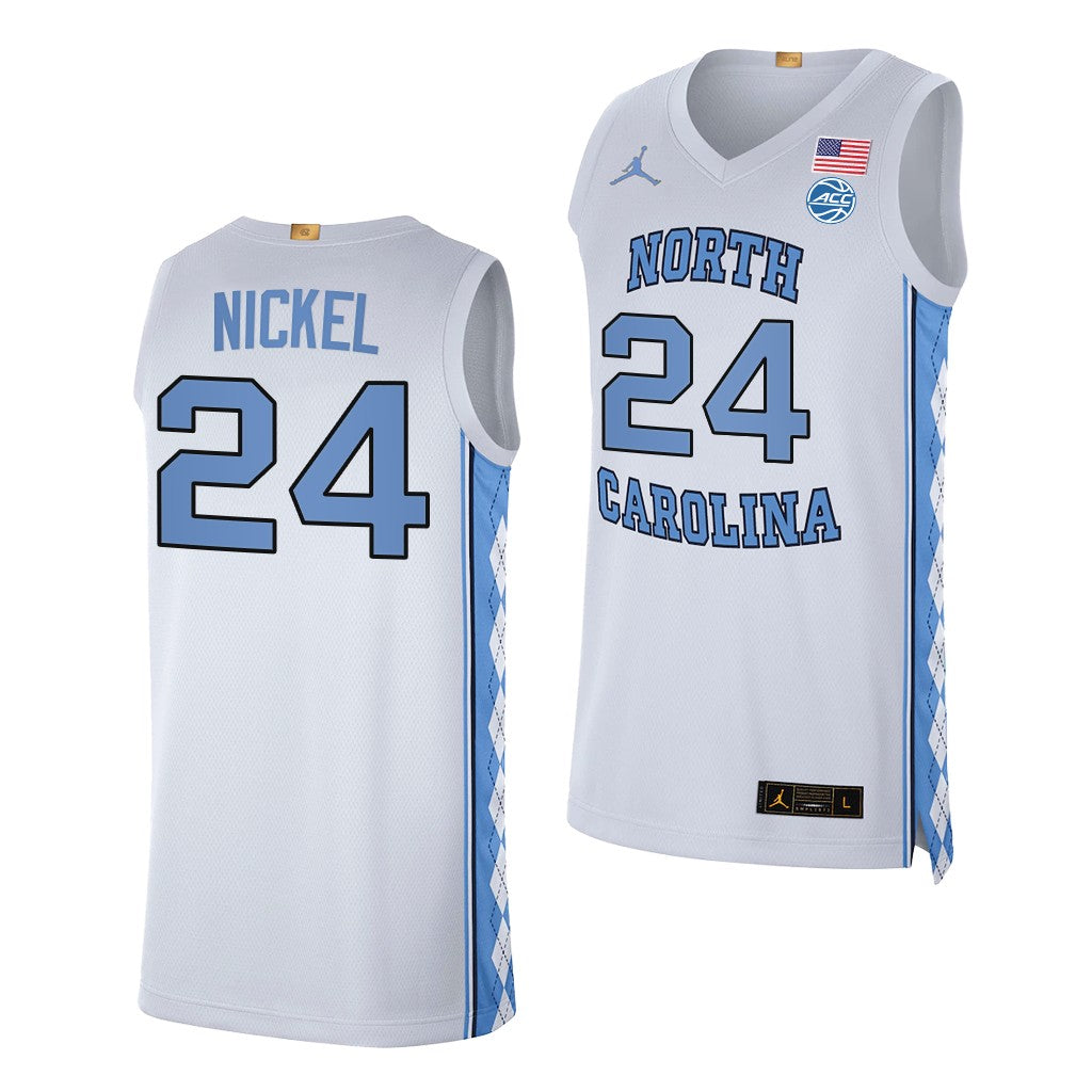 Men's #24 Tyler Nickel North Carolina Tar Heels College Basketball Jersey