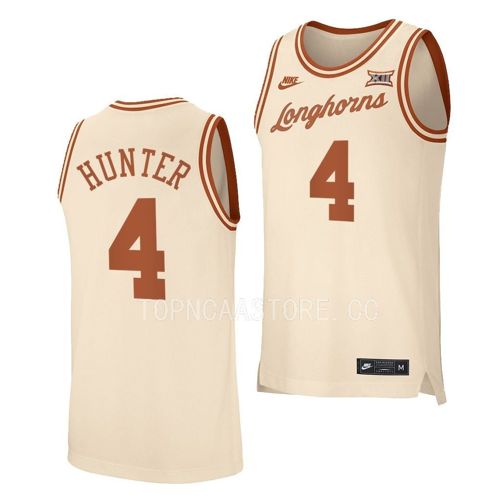 Men's #4 Tyrese Hunter Texas Longhorns College Basketball Jersey