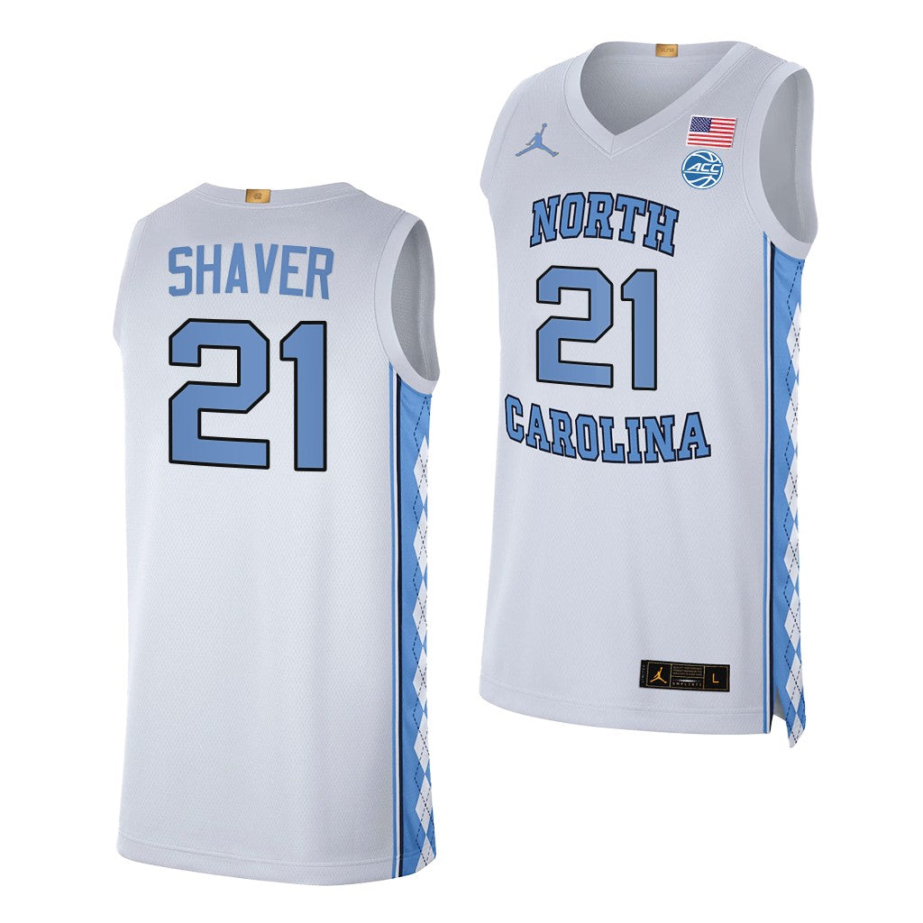 Men's #21 Will Shaver North Carolina Tar Heels College Basketball Jersey